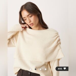 ASOS Cream Cape Style Pullover Sweater